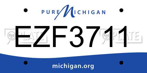EZF3711 Michigan License Plate
