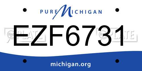 EZF6731 Michigan License Plate