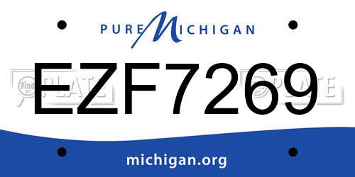 EZF7269 Michigan License Plate