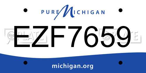 EZF7659 Michigan License Plate