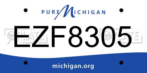 EZF8305 Michigan License Plate