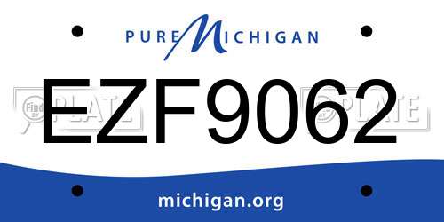 EZF9062 Michigan License Plate