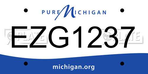 EZG1237 Michigan License Plate