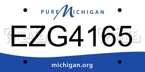 EZG4165 Michigan License Plate