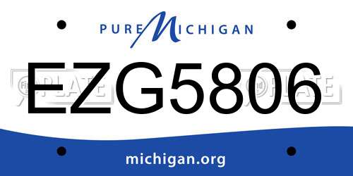 EZG5806 Michigan License Plate