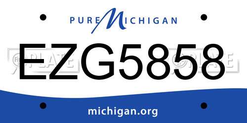 EZG5858 Michigan License Plate
