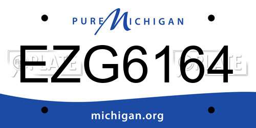 EZG6164 Michigan License Plate