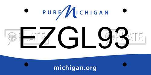 EZGL93 Michigan License Plate