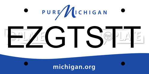 EZGTSTT Michigan License Plate