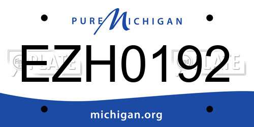 EZH0192 Michigan License Plate