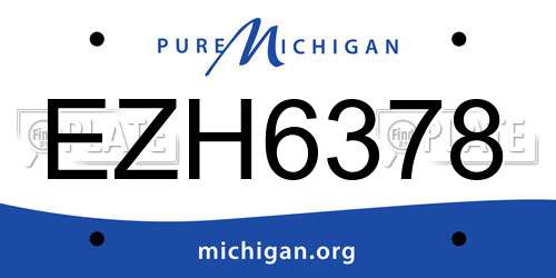 EZH6378 Michigan License Plate