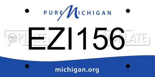 EZI156 Michigan License Plate