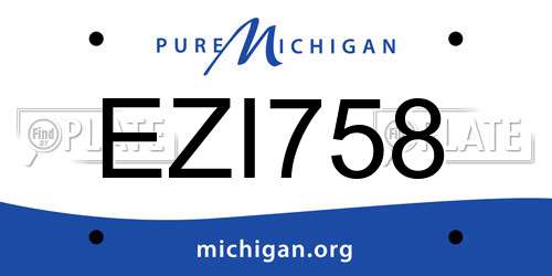 EZI758 Michigan License Plate