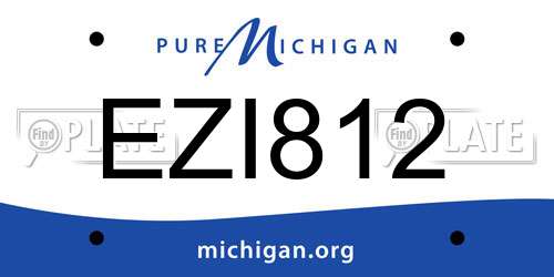 EZI812 Michigan License Plate