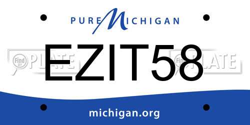 EZIT58 Michigan License Plate