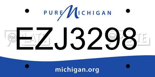 EZJ3298 Michigan License Plate