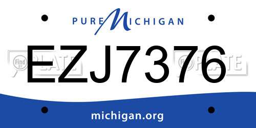 EZJ7376 Michigan License Plate