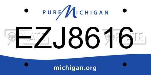 EZJ8616 Michigan License Plate