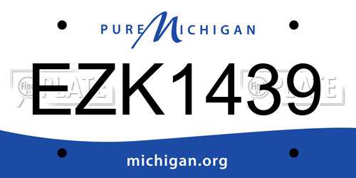 EZK1439 Michigan License Plate