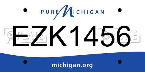 EZK1456 Michigan License Plate