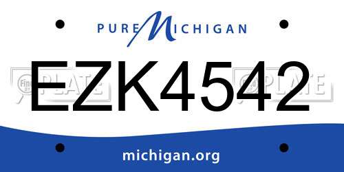 EZK4542 Michigan License Plate