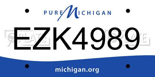 EZK4989 Michigan License Plate