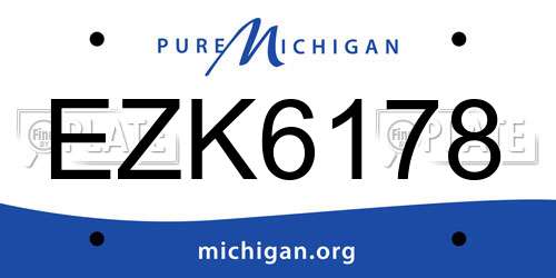 EZK6178 Michigan License Plate