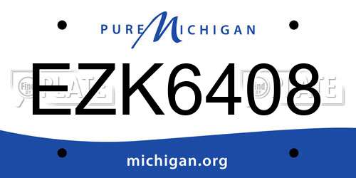 EZK6408 Michigan License Plate