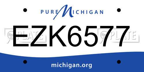 EZK6577 Michigan License Plate