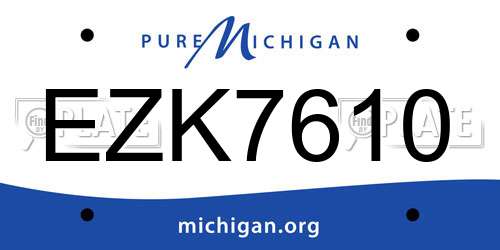 EZK7610 Michigan License Plate