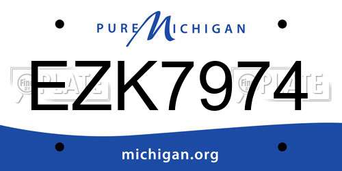 EZK7974 Michigan License Plate