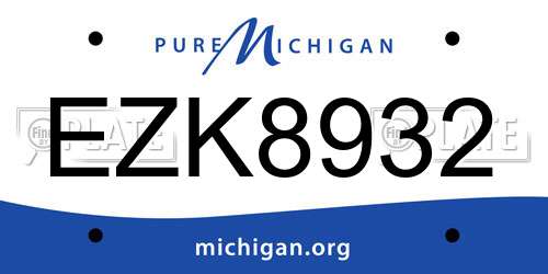 EZK8932 Michigan License Plate