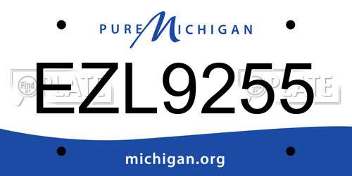 EZL9255 Michigan License Plate