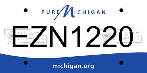 EZN1220 Michigan License Plate