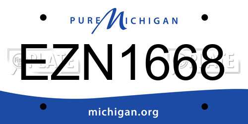 EZN1668 Michigan License Plate
