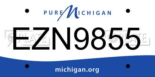 EZN9855 Michigan License Plate