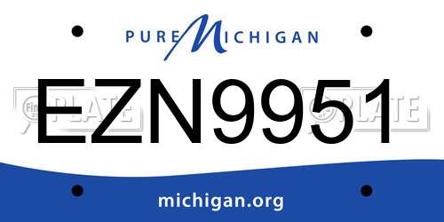 EZN9951 Michigan License Plate
