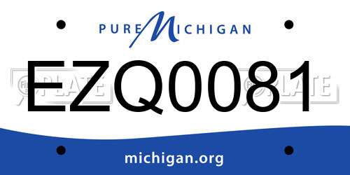 EZQ0081 Michigan License Plate
