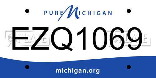 EZQ1069 Michigan License Plate