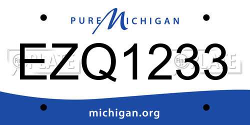 EZQ1233 Michigan License Plate