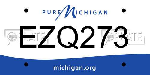 EZQ273 Michigan License Plate