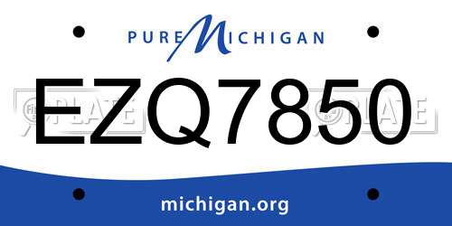 EZQ7850 Michigan License Plate
