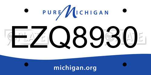 EZQ8930 Michigan License Plate