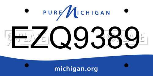 EZQ9389 Michigan License Plate