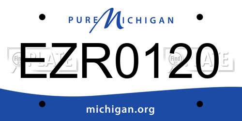 EZR0120 Michigan License Plate