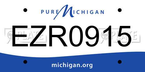 EZR0915 Michigan License Plate