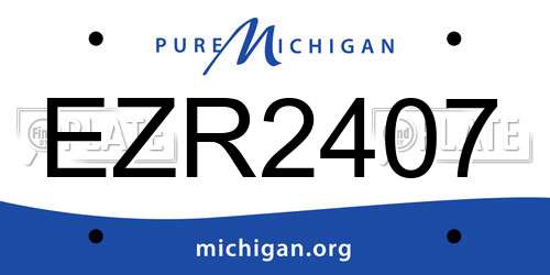 EZR2407 Michigan License Plate