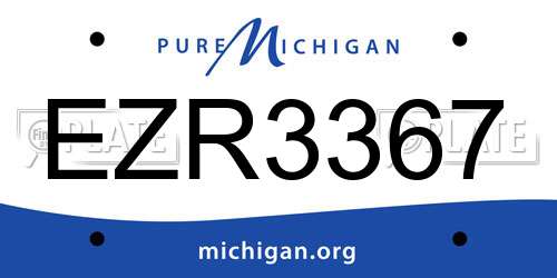 EZR3367 Michigan License Plate