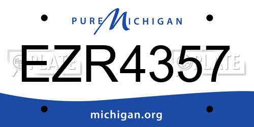 EZR4357 Michigan License Plate