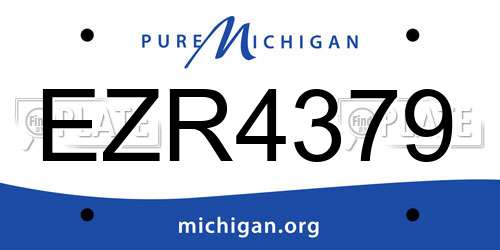 EZR4379 Michigan License Plate
